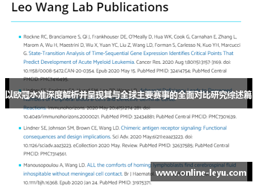 以欧冠水准深度解析并呈现其与全球主要赛事的全面对比研究综述篇